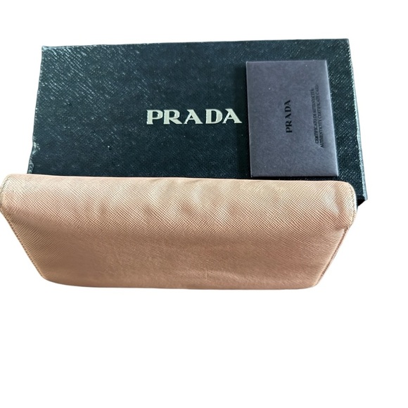 PRADA saffiano Fiocco wallet zip, zippy saffiano Leather Ribbon Pink Orchidea - Picture 5 of 5